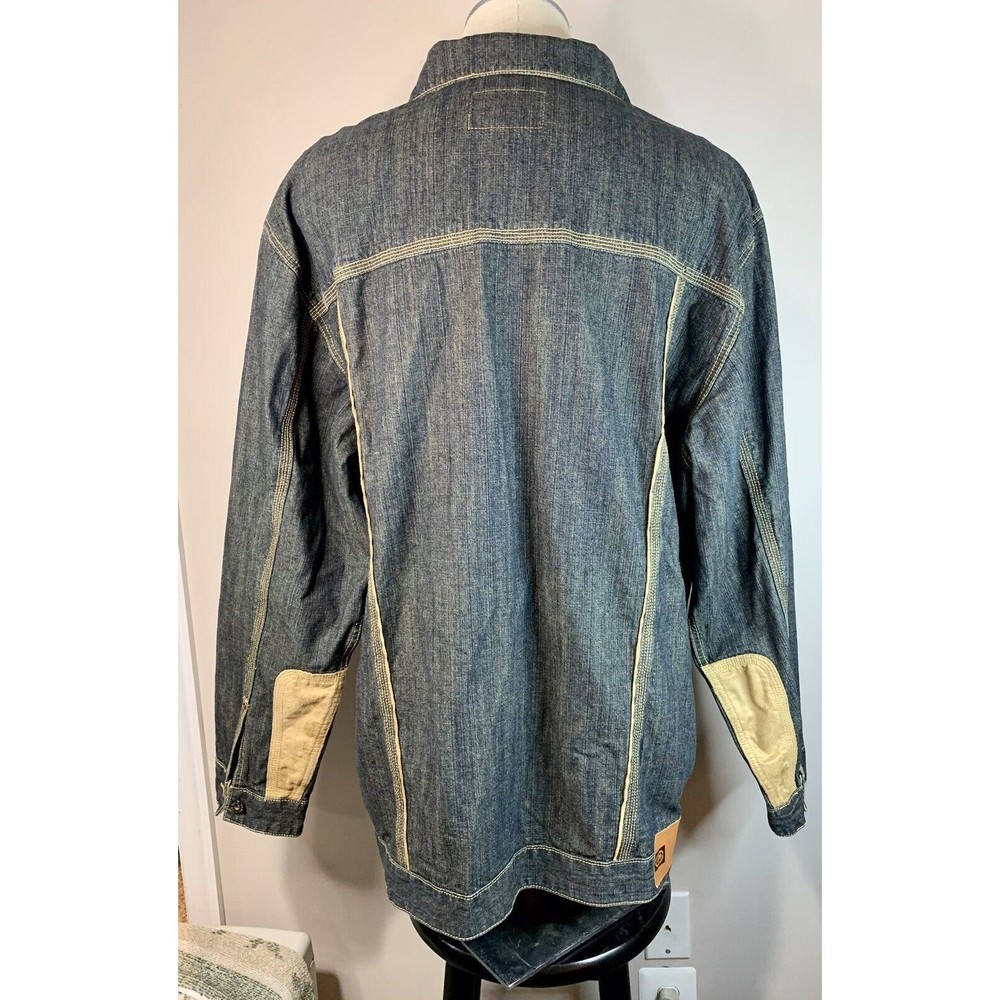 Vintage Ecko Unltd Denim Blue Jean Jacket Y2K Size 2XB Hip Hop Baggy Dark Wash - Picture 4 of 9